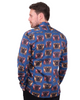 Blue Mammoth Print Shirt with Matching Handkerchief-Makrom