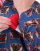 Blue Mammoth Print Shirt with Matching Handkerchief-Makrom