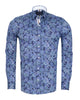 Blue Paisley Print Shirt with Matching Handkerchief-Makrom