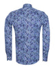 Blue Paisley Print Shirt with Matching Handkerchief-Makrom