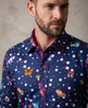 Blue Polka Dot Butterfly Print Shirt