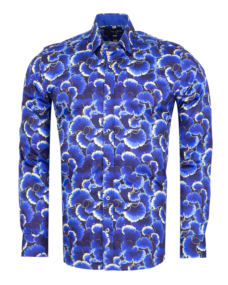 Blue Poppy Print with Matching Handkerchief-Makrom