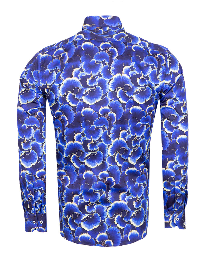 Blue Poppy Print with Matching Handkerchief-Makrom