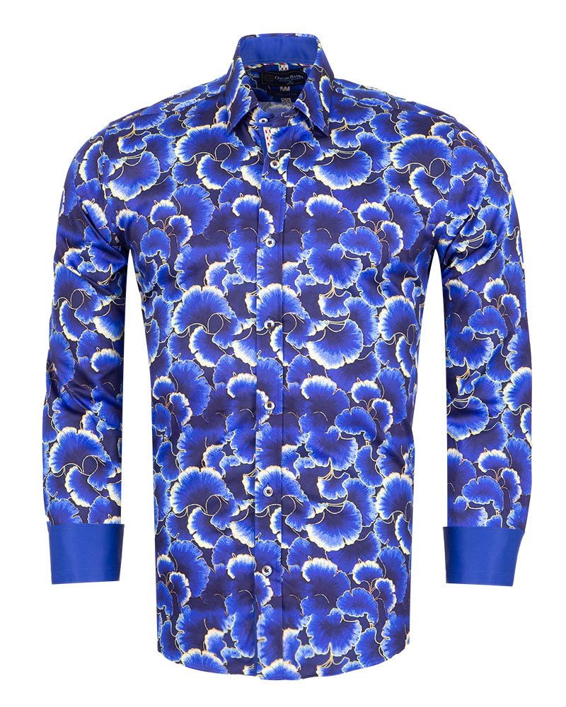 Blue Poppy Print with Matching Handkerchief-Makrom