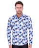 Blue Pure Cotton Honey Bee Print Men's Shirt-Makrom