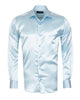 Blue Shiny Plain Satin Classic Men’s Shirt-Makrom