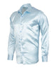 Blue Shiny Plain Satin Classic Men’s Shirt-Makrom