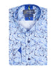 Blue Stork Print Shirt with Matching Handkerchief-Makrom