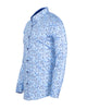 Blue Stork Print Shirt with Matching Handkerchief-Makrom