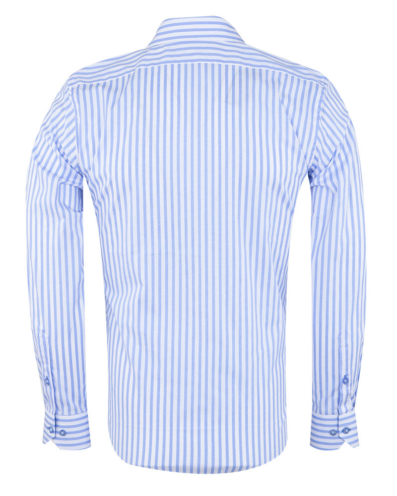 Blue Stripe Classic Men's Shirt-Makrom