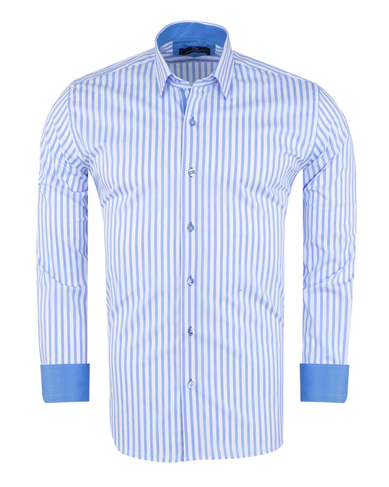 Blue Stripe Classic Men's Shirt-Makrom