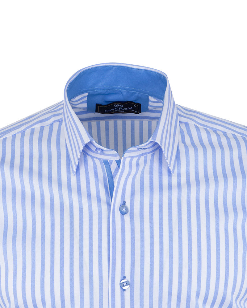 Blue Stripe Classic Men's Shirt-Makrom