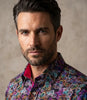 Neon Colourful Print Men's Shirt with Matching Handkerchief
