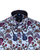 Blue Stripe Guitar and Skull Print Short Sleeve Shirt-Makrom