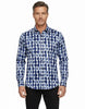 Blue Stylish Circle Print Shirt-Makrom