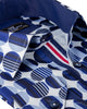 Blue Stylish Circle Print Shirt-Makrom