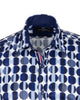Blue Stylish Circle Print Shirt-Makrom
