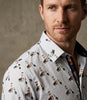 Blue Vespa Print Shirt with Matching Handkerchief