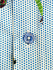 Light Blue Guitar Print Shirt with Matching Handkerchief