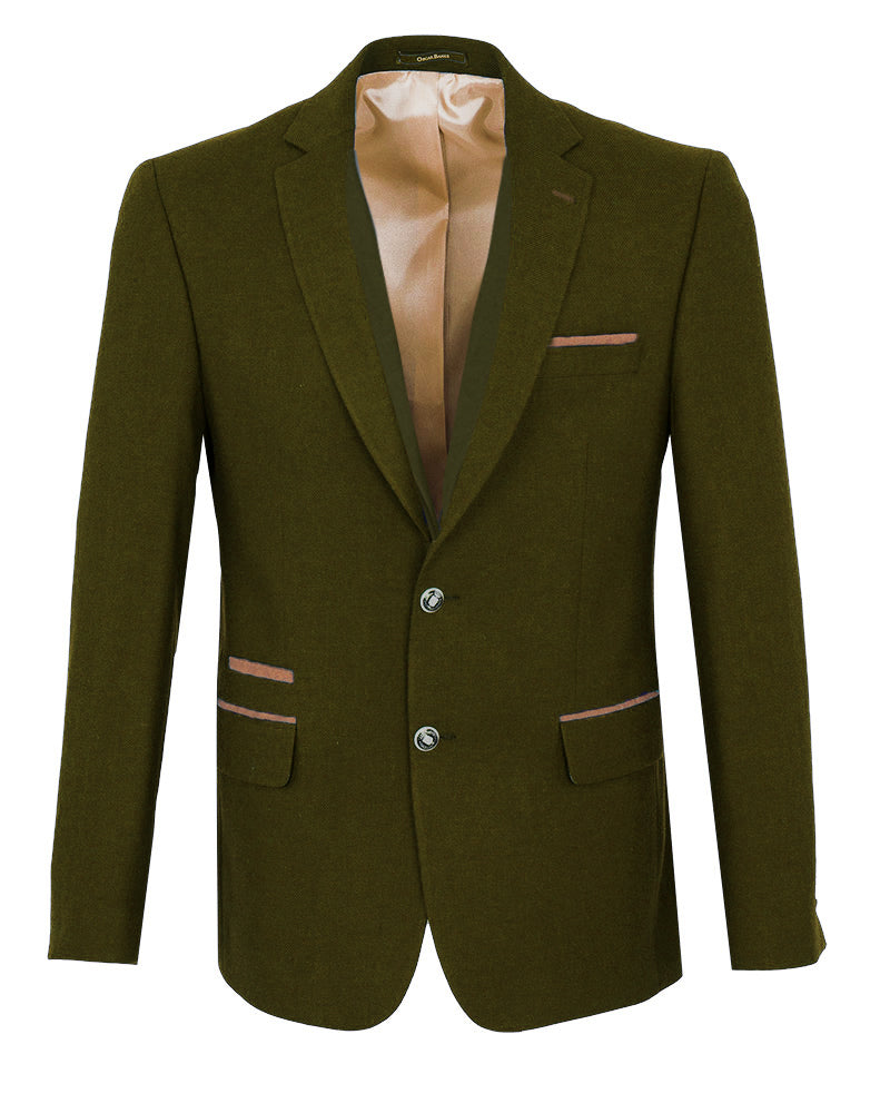 Brown Fashion Blazer and Waistcoat With Piping-Makrom