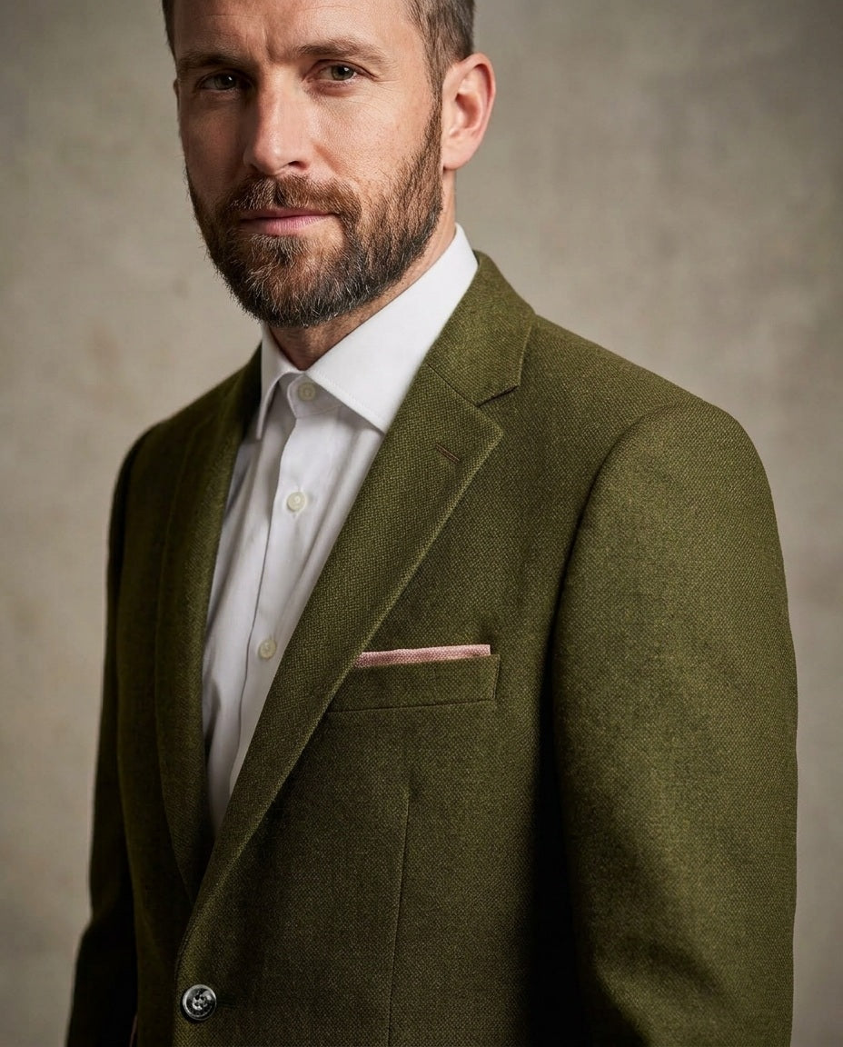 Brown Fashion Blazer and Waistcoat With Piping