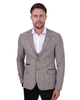 Brown Glen Check Blazer & Waistcoat-Makrom