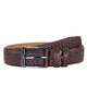 Brown Leather Woven Design Belt-Makrom