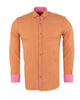 Brown Linen Long Sleeve Shirt-Makrom