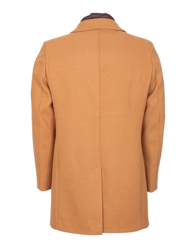 Brown Overcoat with Removable Quilted Inner Layer-Makrom