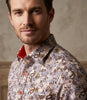 Brown Paisley Print Shirt with Matching Handkerchief