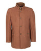 Brown Single Breasted Overcoat with Removable Quilted Insert-Makrom