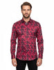Burgundy Abstract Polka Print-Makrom