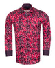 Burgundy Abstract Polka Print-Makrom