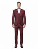 Burgundy Classic 3 Piece Men's Suit-Makrom