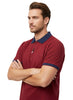 Burgundy Classic Polo T-Shirt With Contast Collar-Makrom