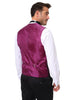Burgundy Fashion Men's 4 Piece Textured Suit-Makrom
