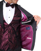 Burgundy Fashion Men's 4 Piece Textured Suit-Makrom