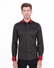 Burgundy Fashion Shirt with Sequin Collar & Sleeve Design-Makrom