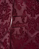 Burgundy Floral Flock Design Blazer with Contrasting Lapel & Matching Bow Tie-Makrom
