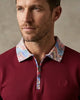 Burgundy Polo T-Shirt With Paisley Collar