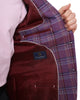 Burgundy Prince Of Wales Check Mens Blazer-Makrom