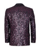 Burgundy Sequin Design Blazer with Matching Bow Tie-Makrom