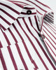 Burgundy Stripe Print Long Sleeve Shirt-Makrom