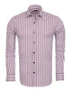 Burgundy Stripe Print Long Sleeve Shirt-Makrom