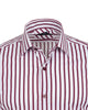 Burgundy Stripe Print Long Sleeve Shirt-Makrom