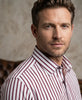 Burgundy Stripe Print Long Sleeve Shirt