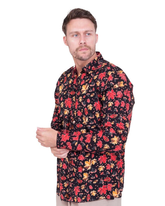 Burnt Autumn Leaf Print with Matching Handkerchief-Makrom