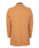 Camel Single-Breasted Overcoat with Removable Quilted Inner Layer-Makrom