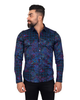 Check Paisley Print Men's Shirt with Matching Handkerchief-Makrom