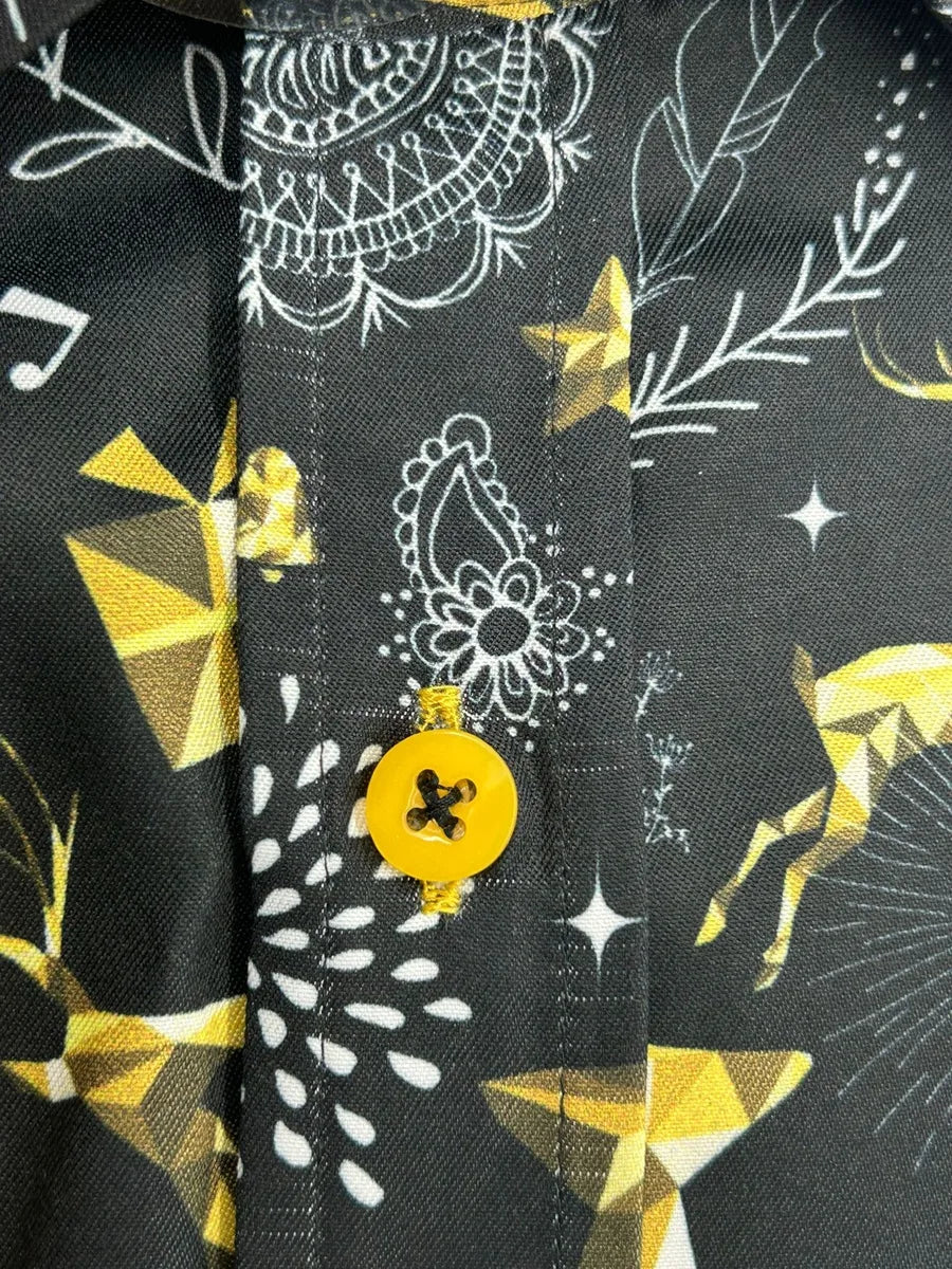 Christmas Carol Print Shirt-Makrom